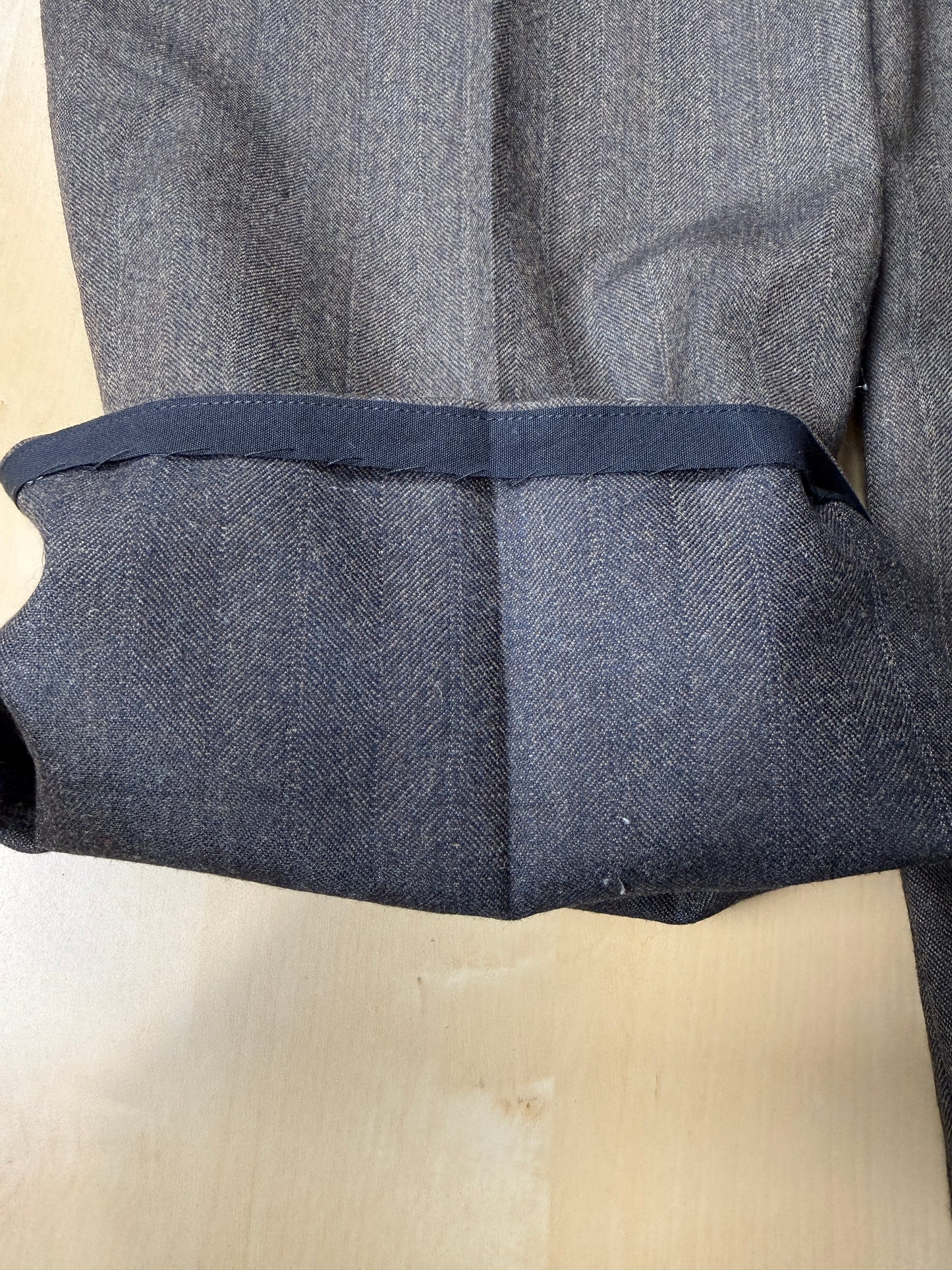 Pantaloni flanella marrone spigato - tg. 56/58