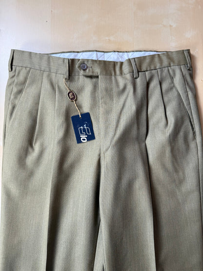 Pantaloni fresco lana verde oliva anni '80 (NOS) - tg. 50