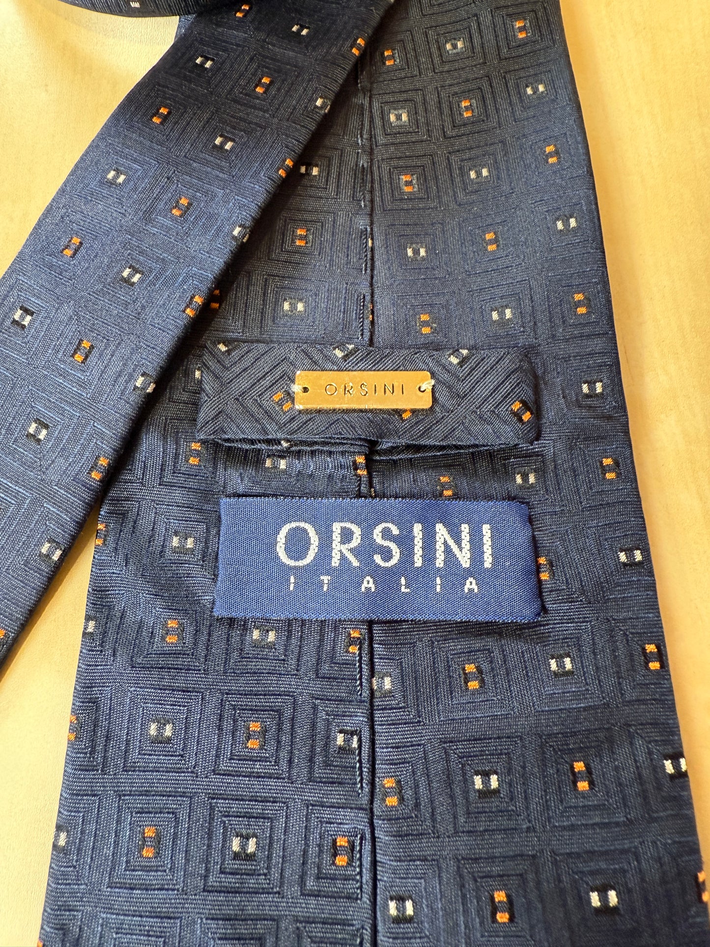 Cravatta blu con micro fantasia jacquard