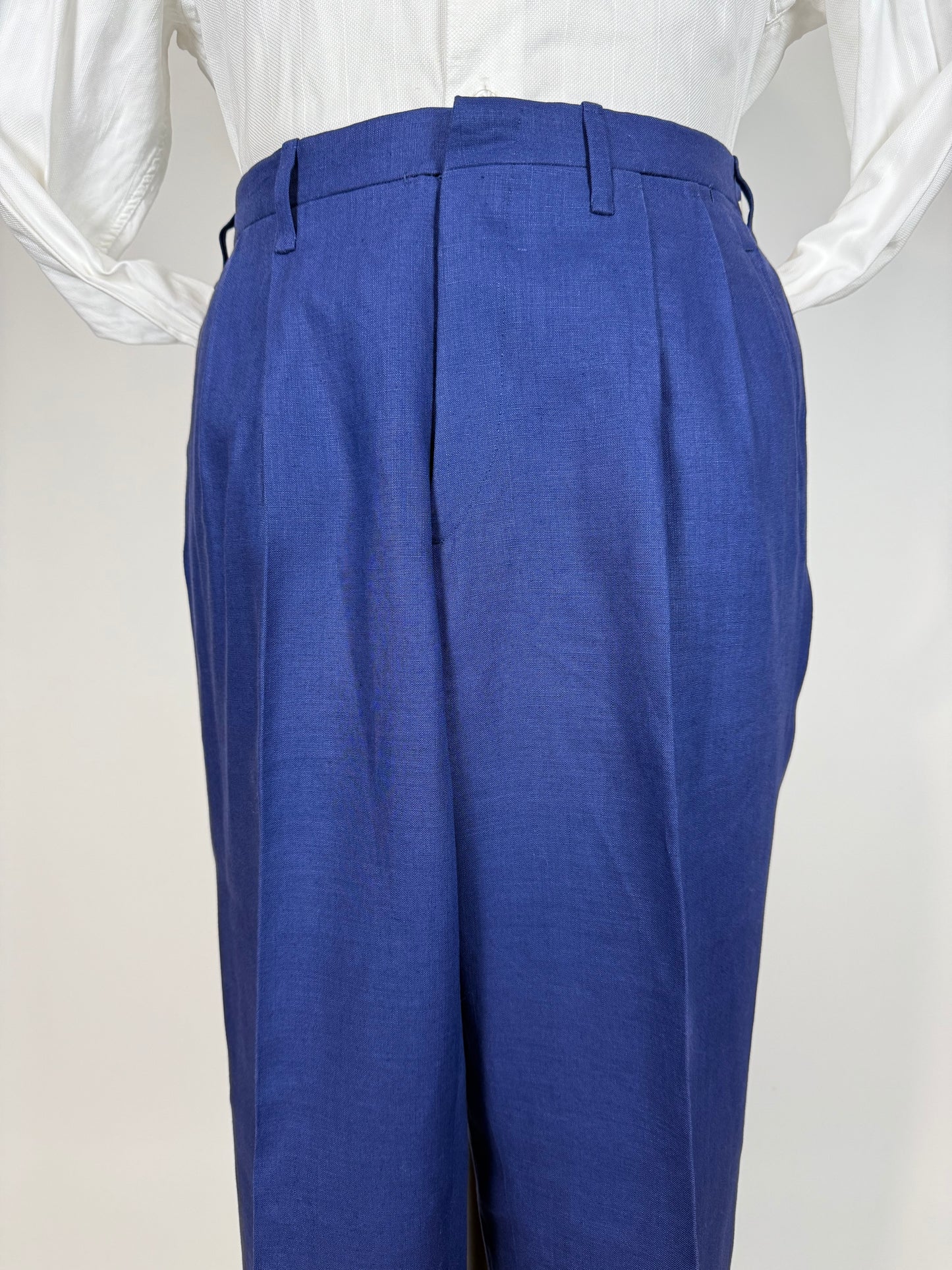 Completo sartoriale F. Di Marco lino irlandese blu (doppio pantalone) - tg. 52 corta