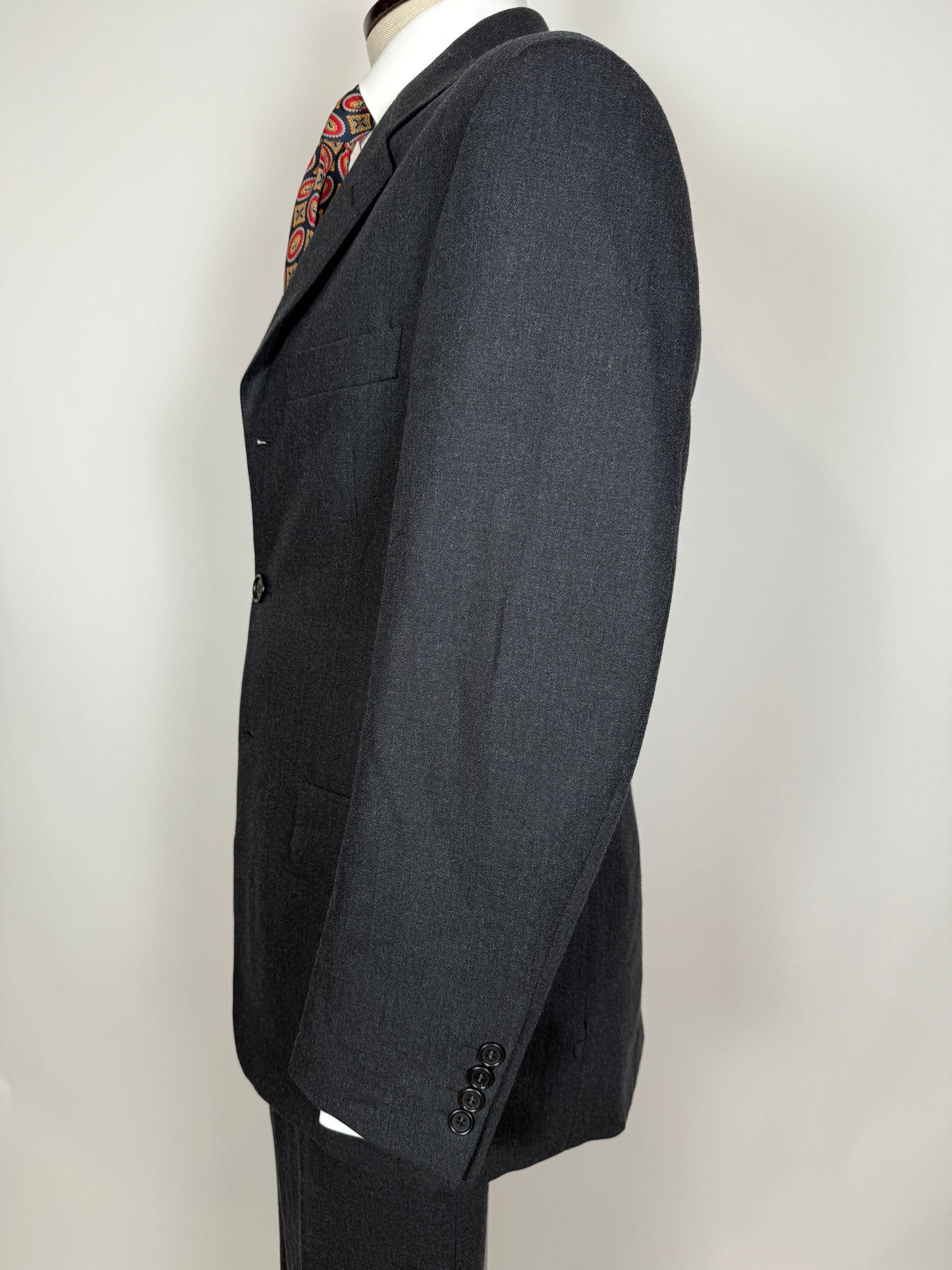 Completo Missoni anni ‘90 in flanella grigio antracite - tg. 48/50