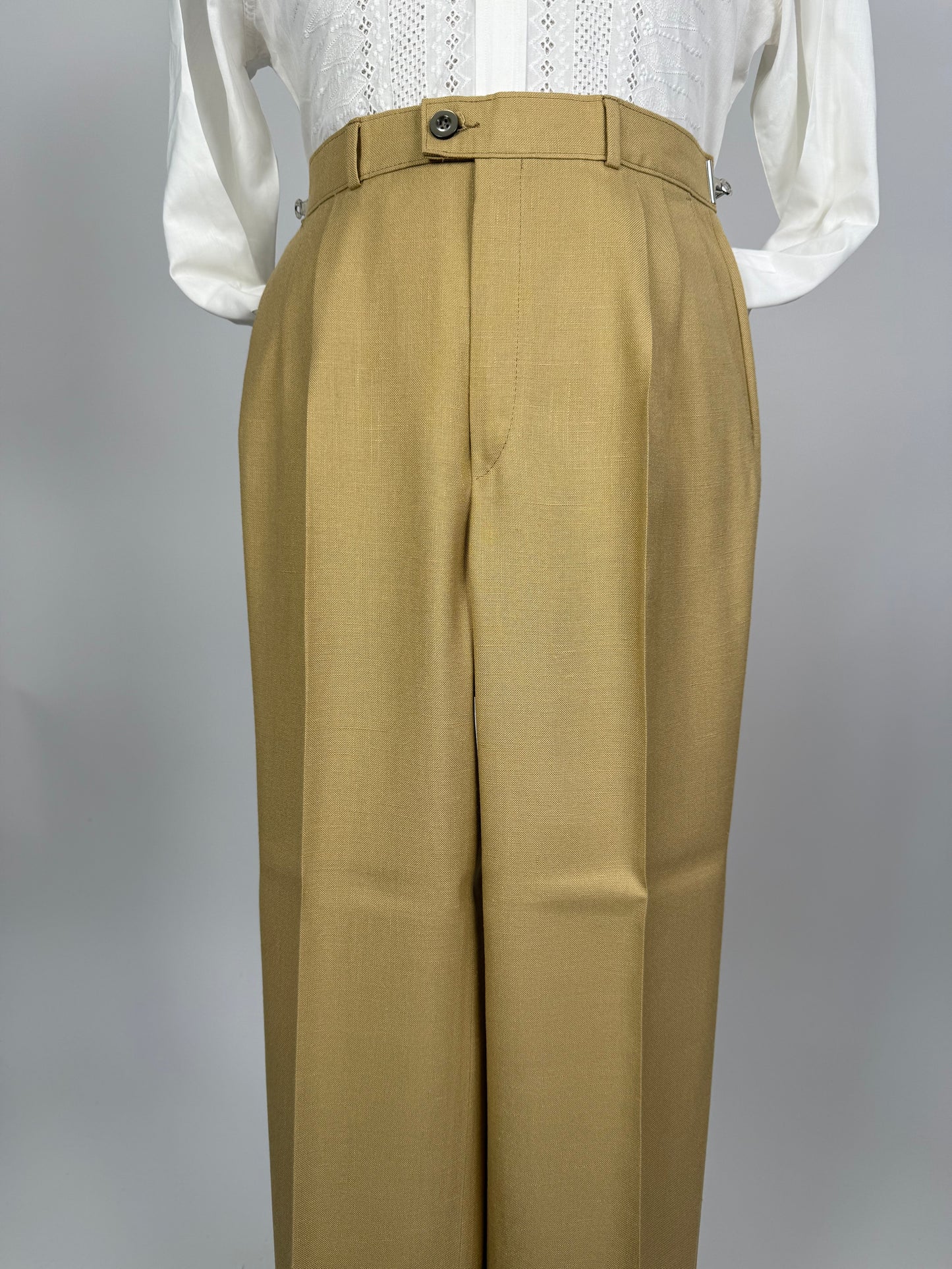 Completo doppiopetto estivo anni ‘70 in misto lino beige - tg. 44/46