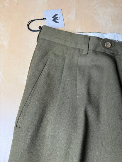 Pantaloni anni ‘80 flanella verde oliva (NOS) - tg. 48