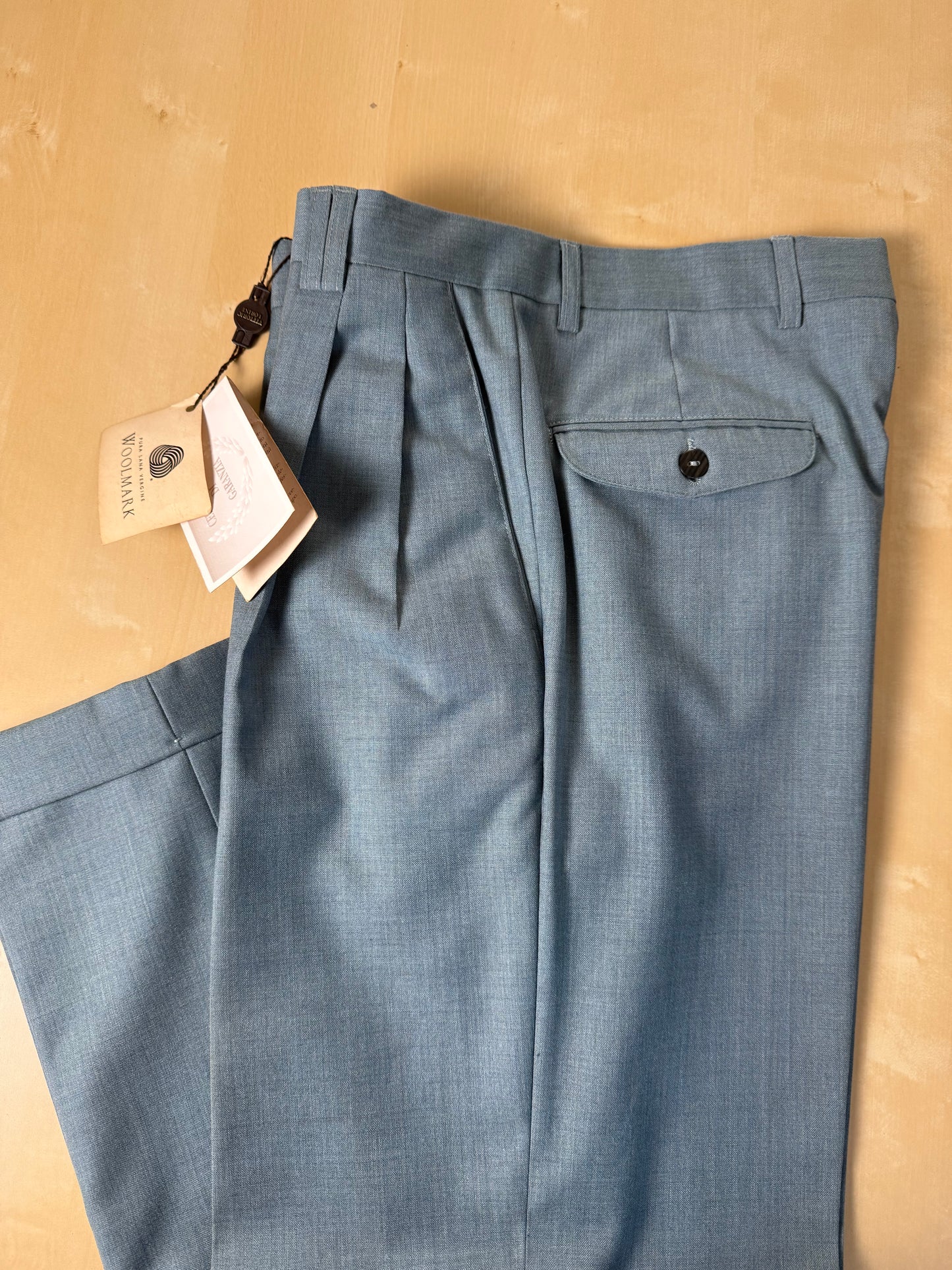 Pantaloni fresco lana carta da zucchero anni '80 (NOS) - tg. 46