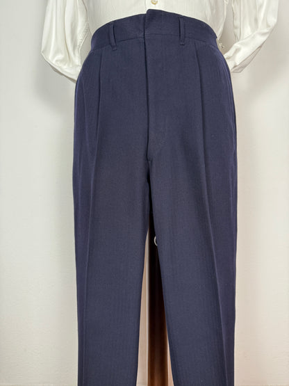 Completo doppiopetto sartoriale anni ‘40/‘50 blu spinato - tg. 46/48