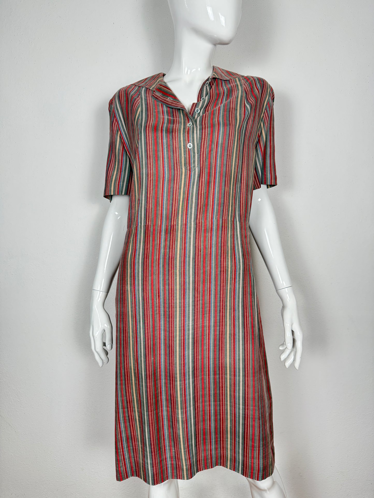 Abito chemisier in seta Saint Laurent Rive Gauche anni ‘70/‘80 - tg. M/L