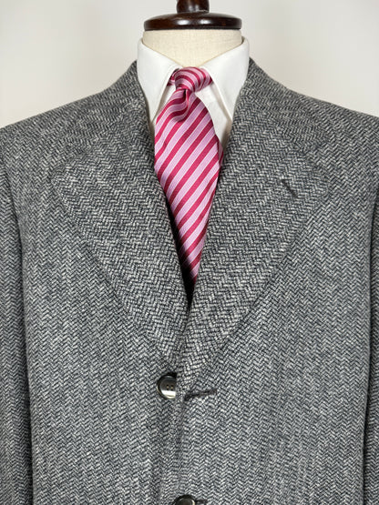 Cappotto anni ‘60/‘70 tweed spigato/chevron - tg. 52-54
