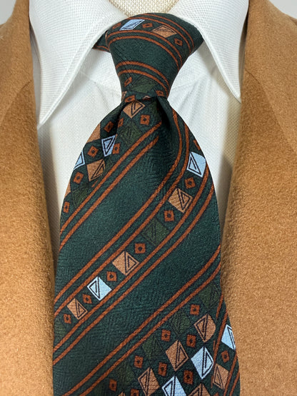 Cravatta Valentino anni ‘70 geometrica jacquard