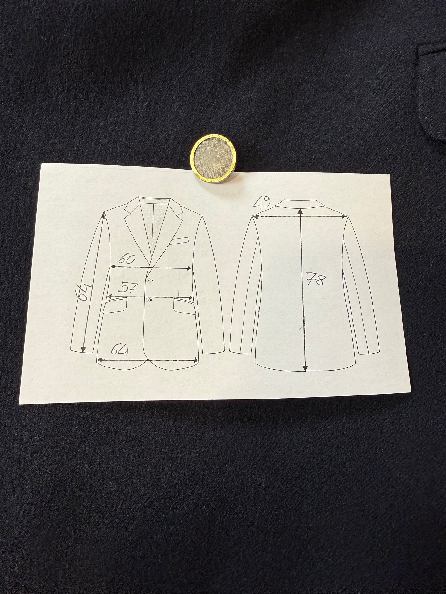 Blazer doppiopetto anni ‘70/‘80 in flanella blu - tg. 54