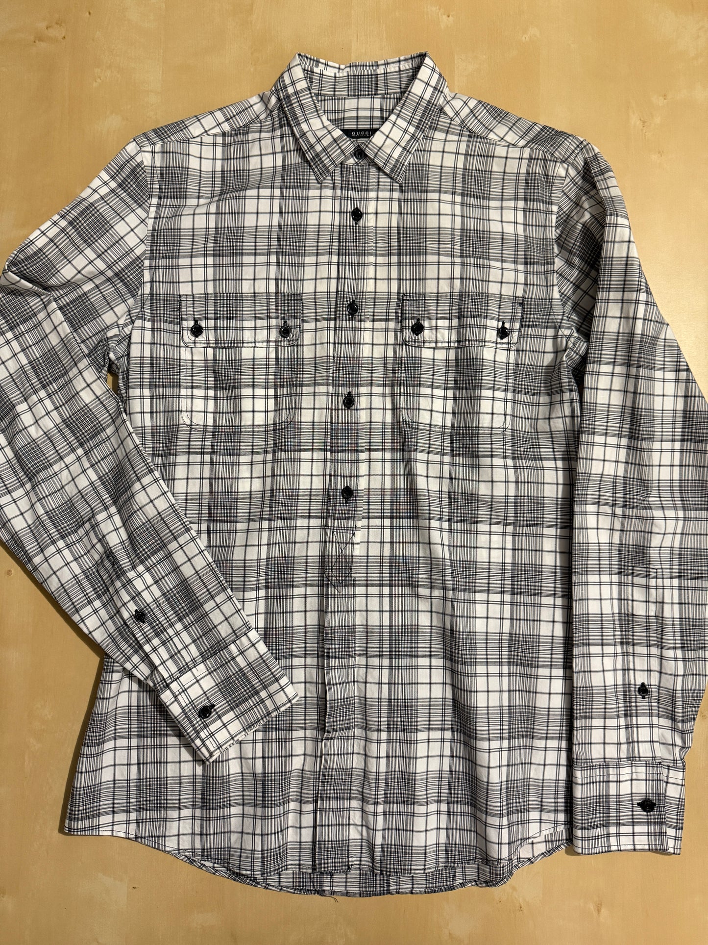 Camicia Gucci quadri glen check - S/M, collo 39