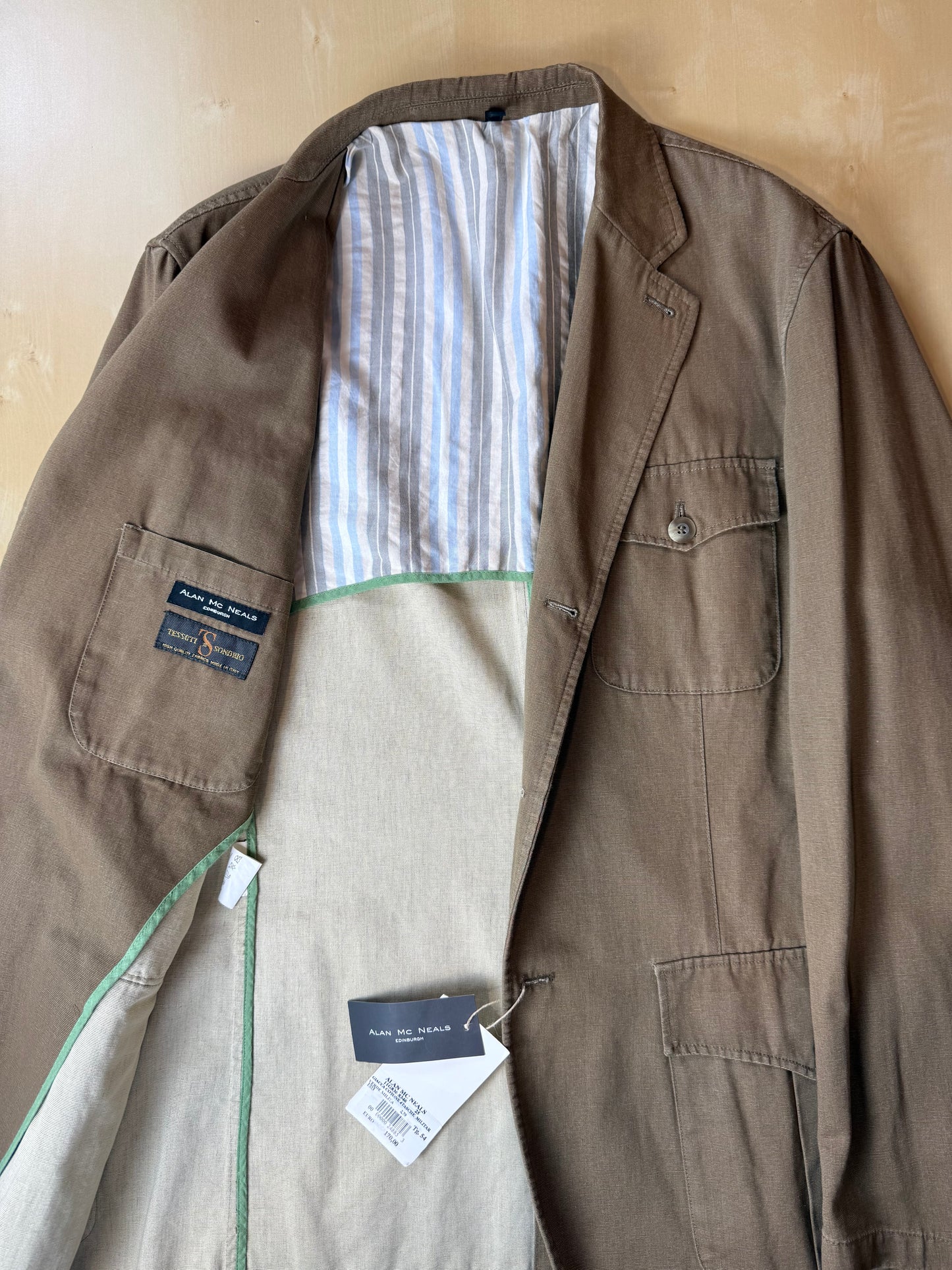 Giacca stile militare/sahariana in tela di cotone (nuova) - tg. 54