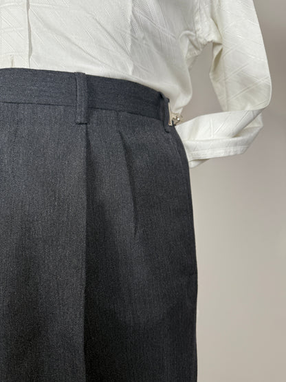 Completo su misura De Paz anni ‘70/‘80 antracite spigato - tg. 46/48