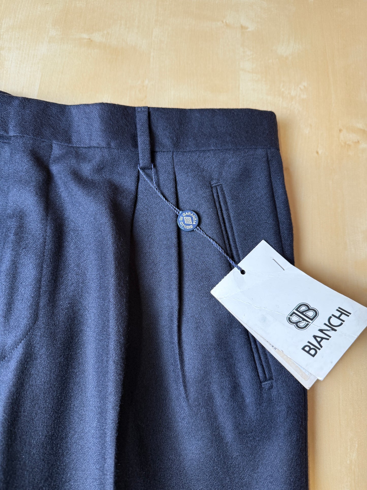 Pantaloni anni ‘80 flanella blu notte (NOS) - tg. 48/50