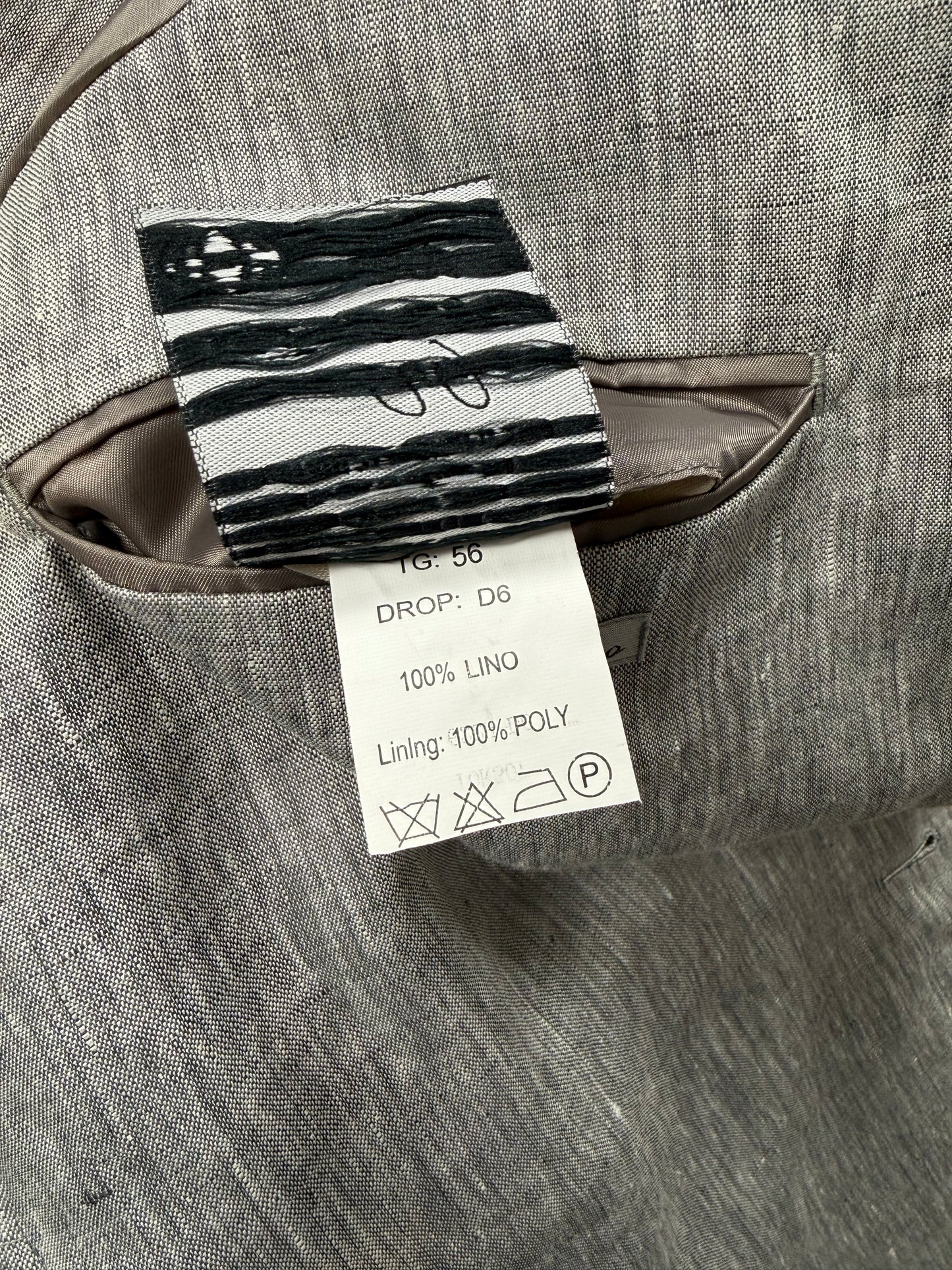 Completo in lino grigio chiaro (nuovo) - tg. 54/56