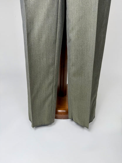 Pantaloni fresco lana verde scuro/cachi anni '80 (NOS) - tg. 46/48