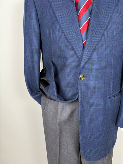 Blazer sartoriale 100% cashmere principe di Galles tessuto Loro Piana - tg. 50/52
