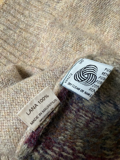 Gilet in pura lana anni ‘80 fantasia - L/XL