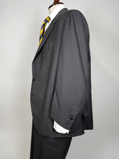 Completo sartoriale flanella inglese grigio antracite - tg. 62 corta drop 0