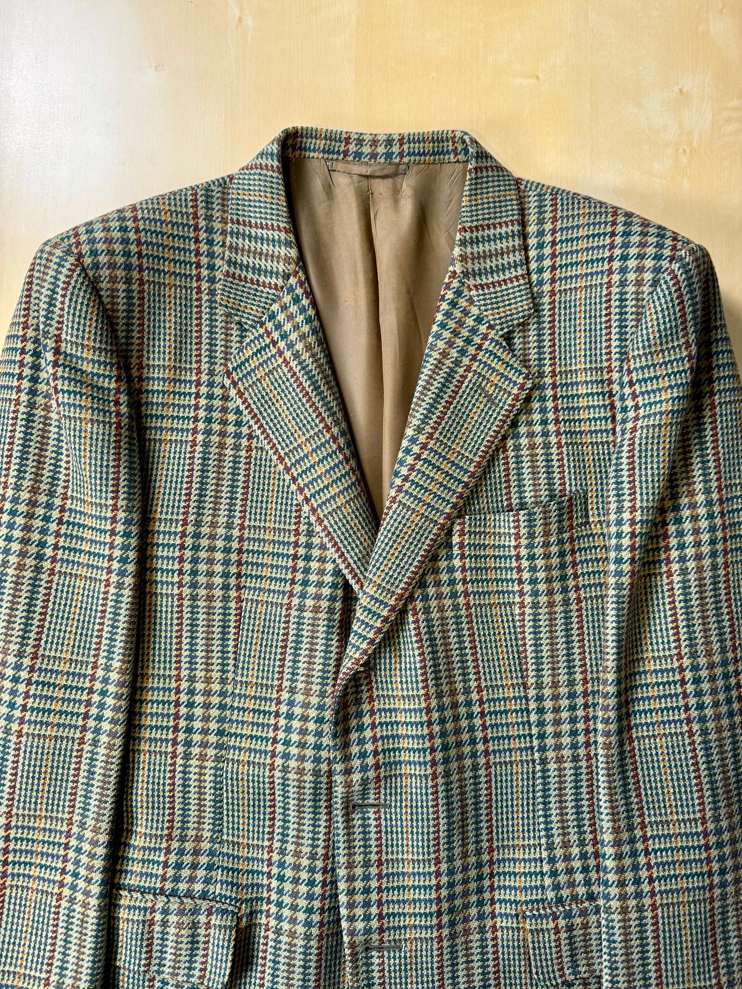 Giacca Burberrys anni ‘90 principe di Galles verde lana e cashmere - tg. 50 corta