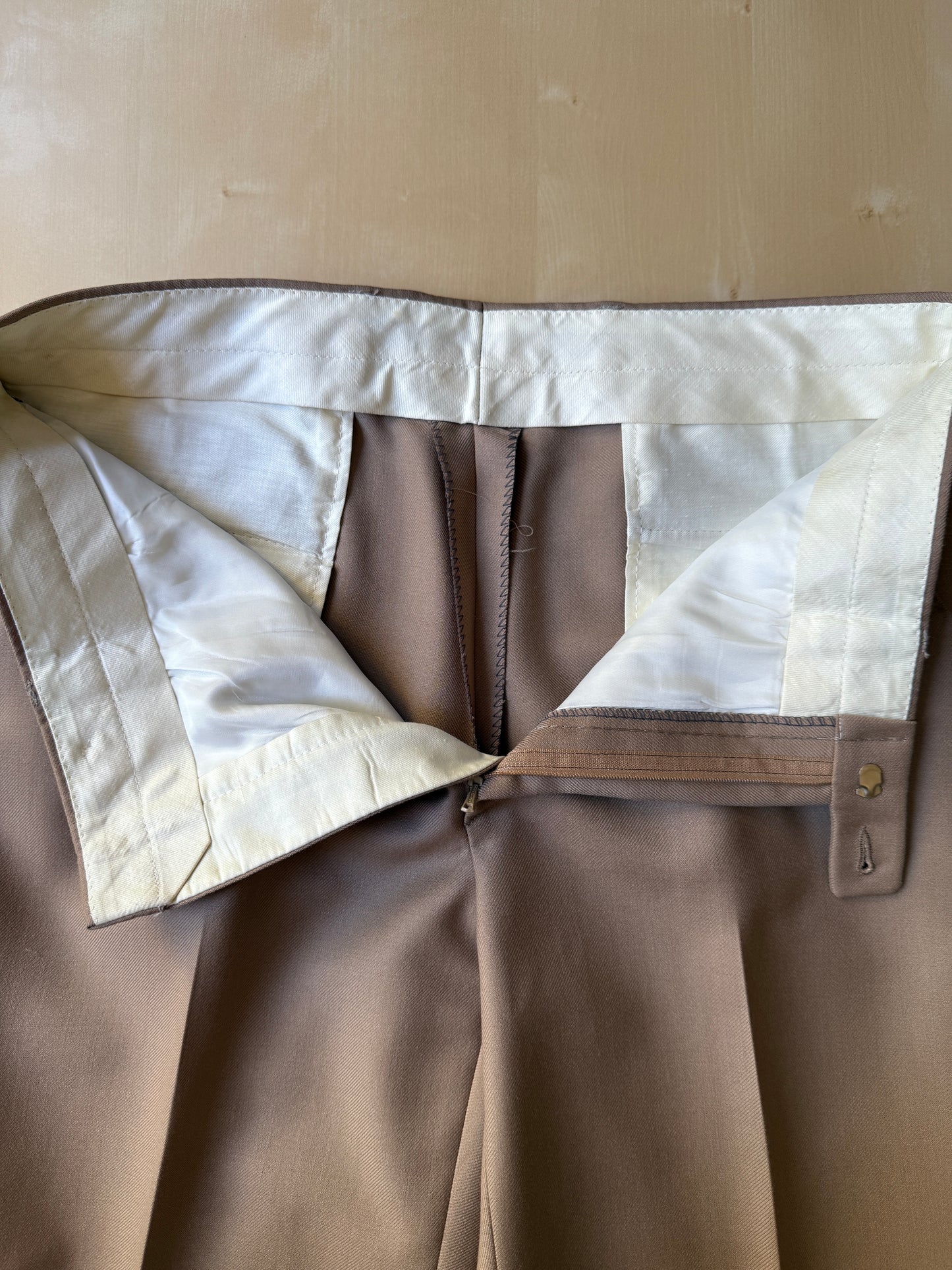 Completo Marzotto anni ‘70 in twill beige (NOS) - tg. 46/48