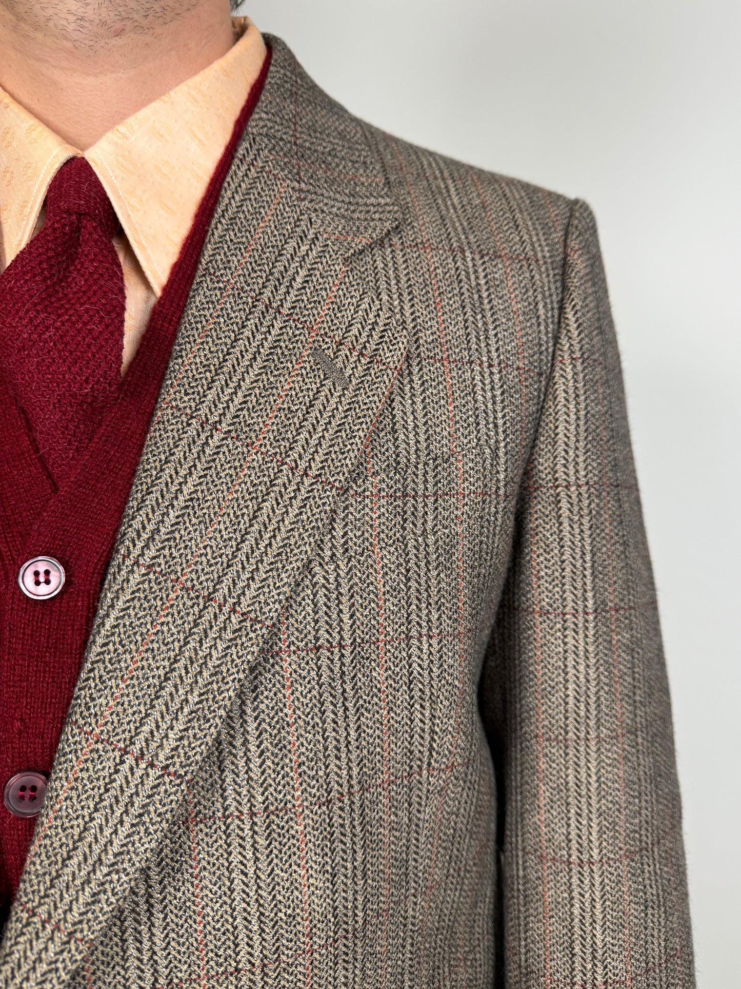 Giacca anni ‘70 spigato windowpane - tg. 52