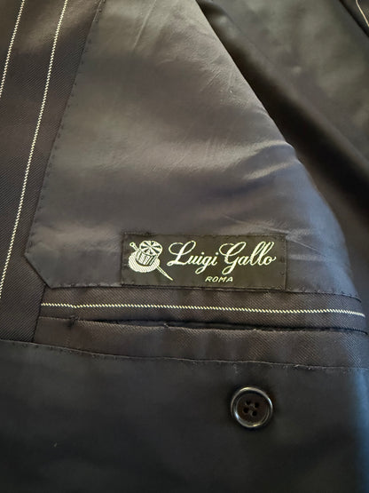 Completo sartoriale flanella pettinata blu gessato - tg. 56 drop 0-2