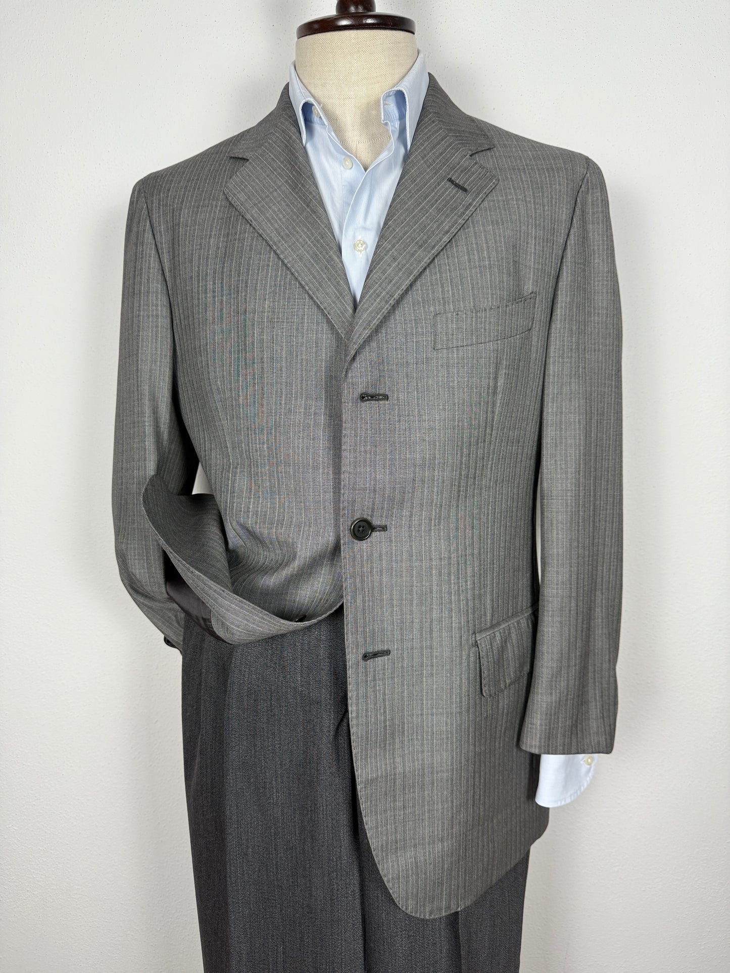 Giacca De Paz in fresco lana grigio spinato - tg. 50