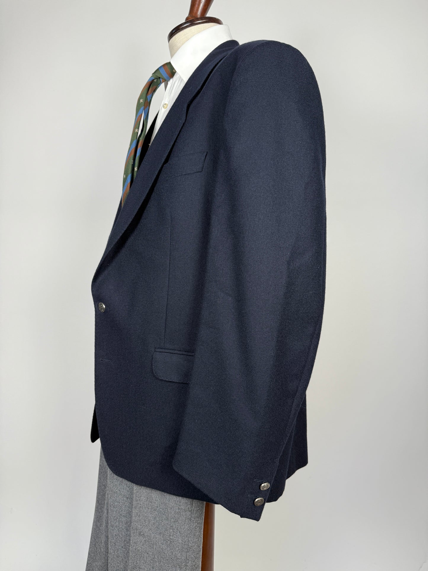 Blazer anni ‘70/‘80 flanella blu Marzotto - tg. 56/58