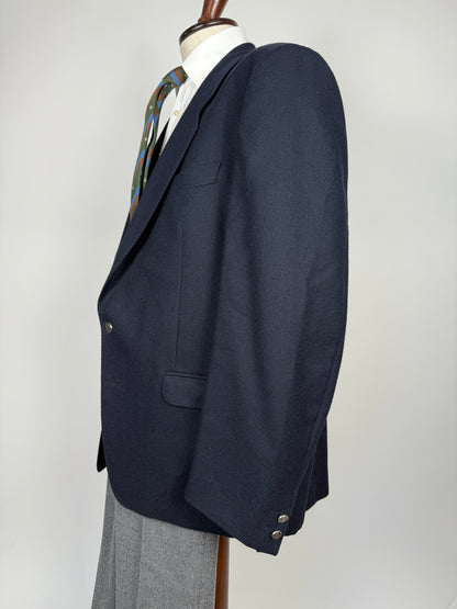 Blazer anni ‘70/‘80 flanella blu Marzotto - tg. 56/58