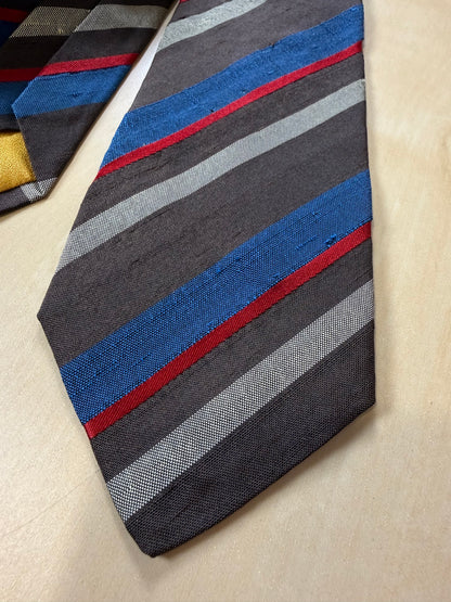 Cravatta regimental vintage seta shantung