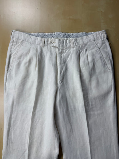 Pantaloni in lino bianco anni '70/'80 - tg. 48/50