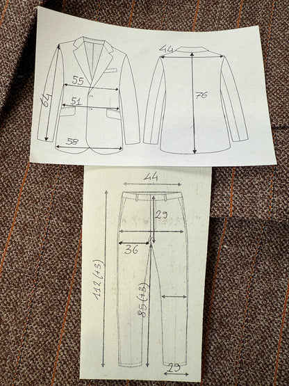 Completo anni ‘70 tweed marrone - tg. 50