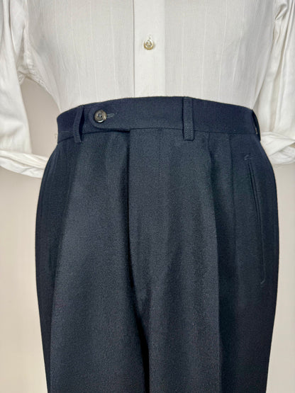 Pantaloni anni ‘80 flanella blu notte (NOS) - tg. 46