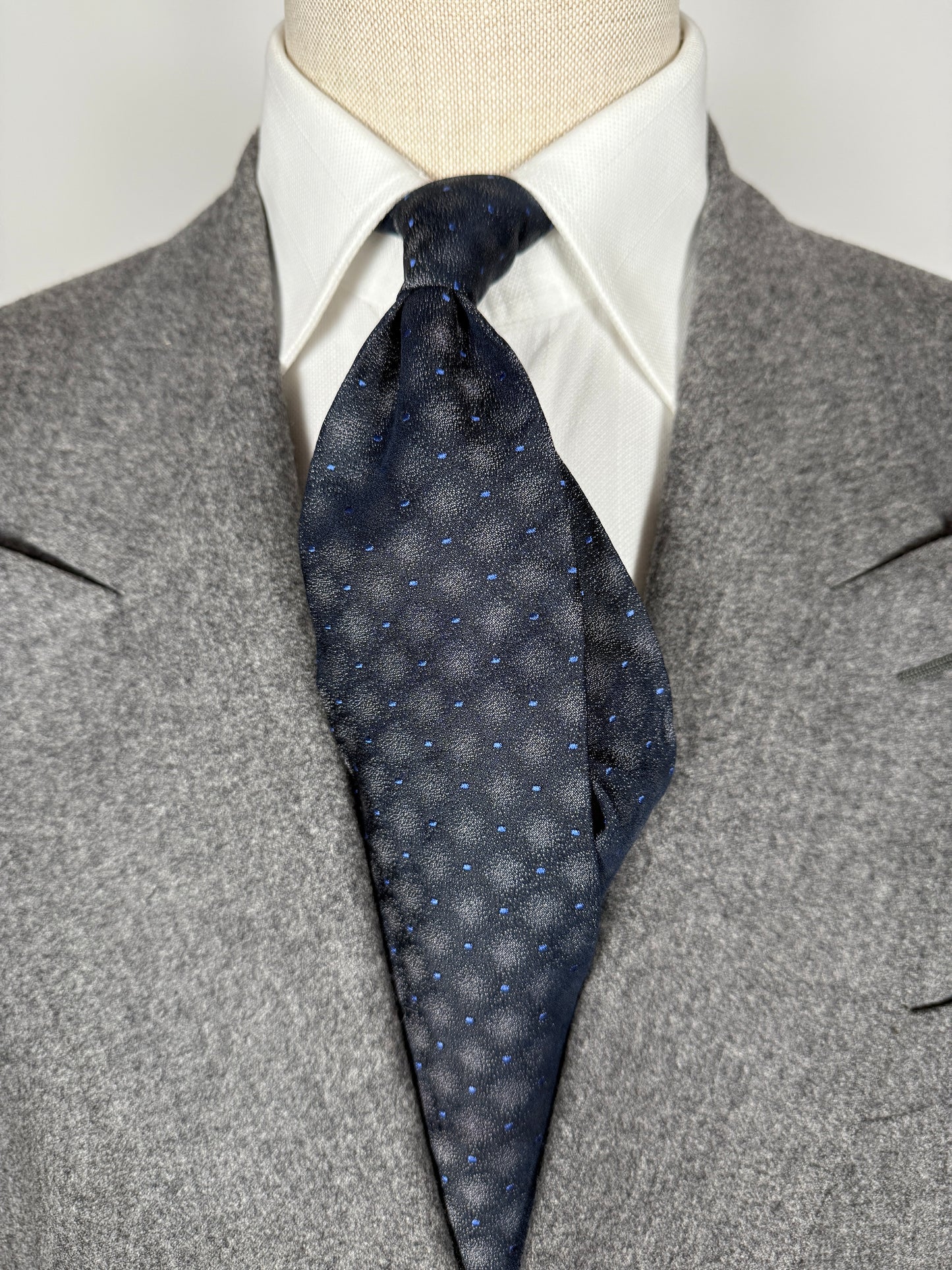 Cravatta Valentino grigio blu fantasia sfumata