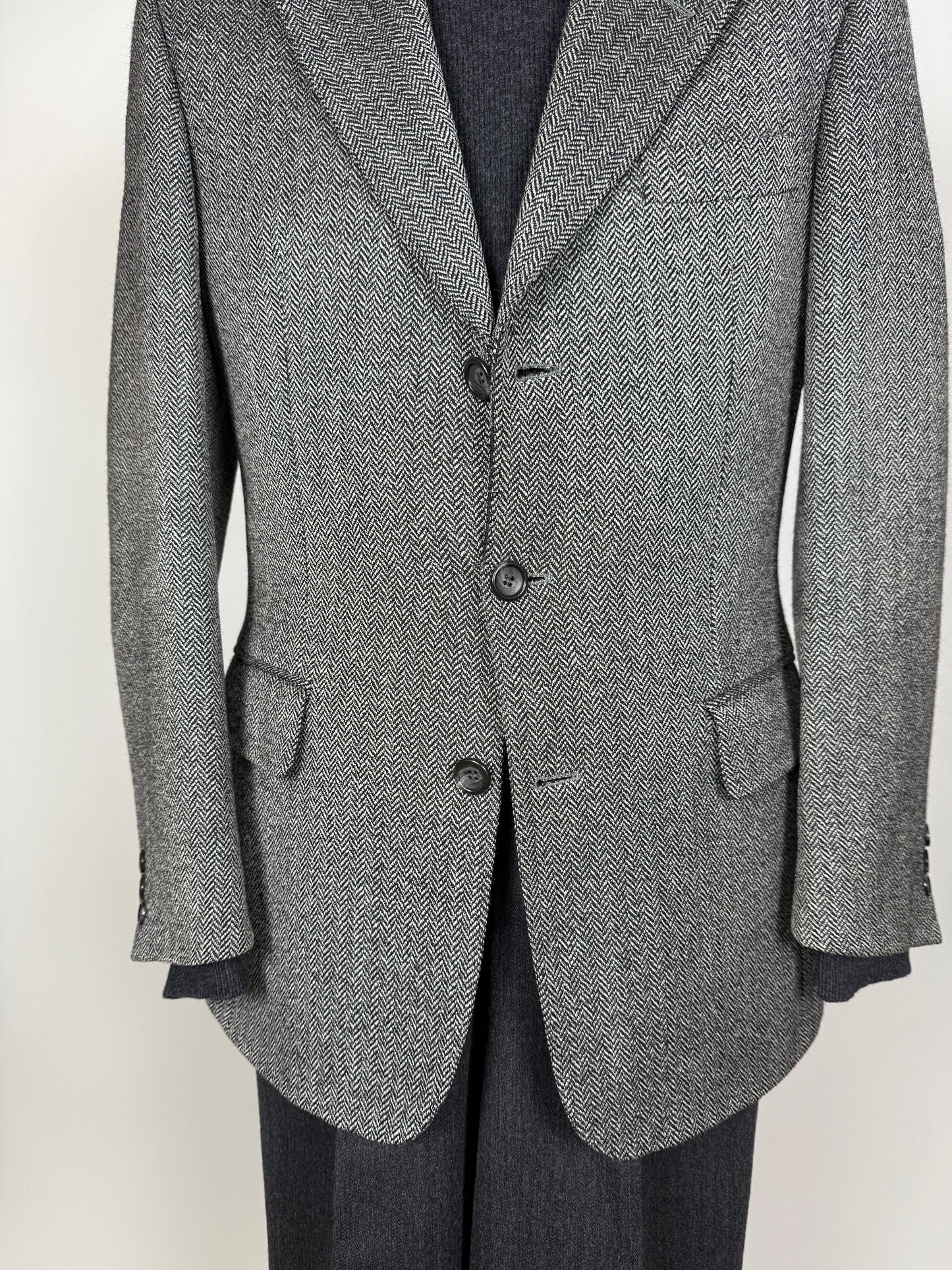 Giacca anni ‘90 herringbone grigio - tg. 48
