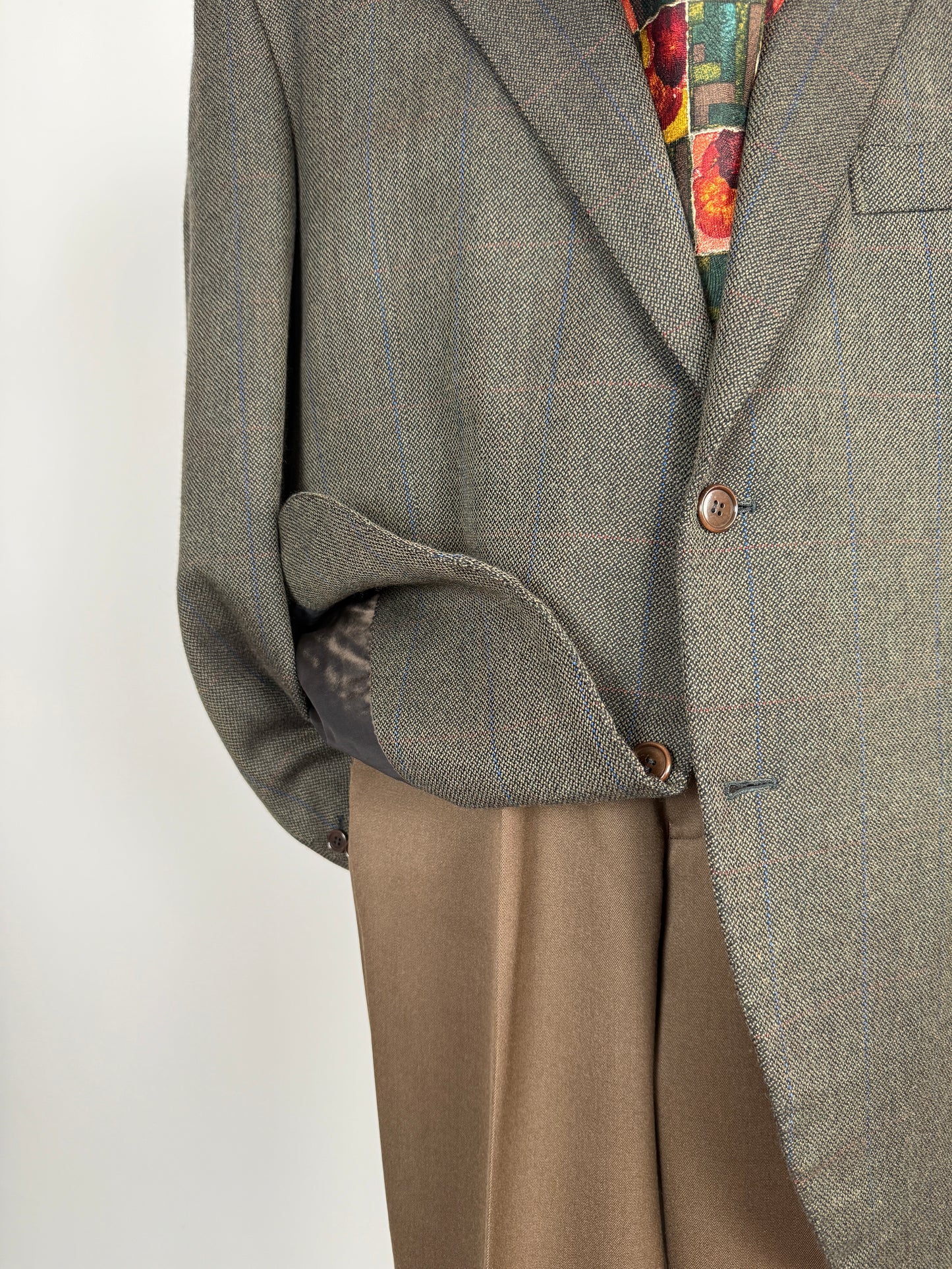 Giacca sartoriale in misto cashmere verde finestrato - tg. 58/60