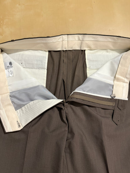 Pantalone anni ‘90 fresco lana marrone cacao (NOS) - tg. 56