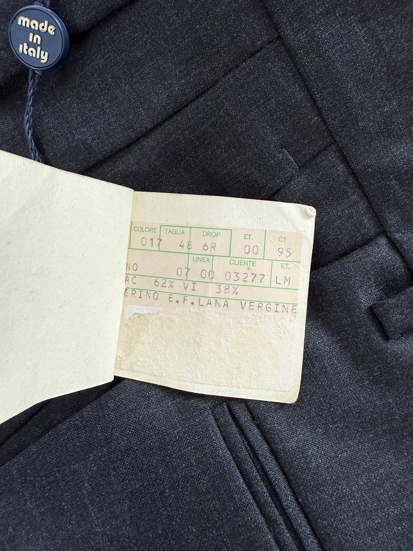 Pantaloni fresco lana grigio antracite anni '80 (NOS) - tg. 46/48