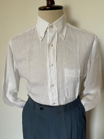 Camicia Brioni bianca in puro lino - L collo 41