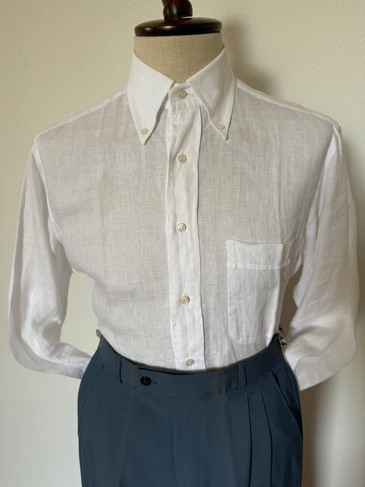 Camicia Brioni bianca in puro lino - L collo 41