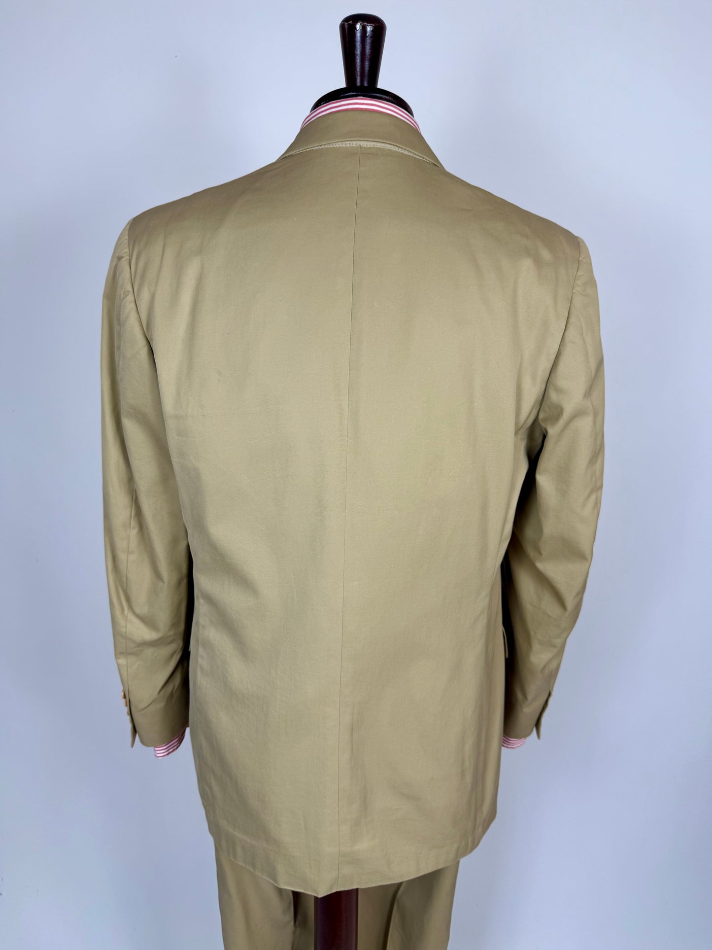 Completo Canali anni '90 twill di cotone beige - tg. 50
