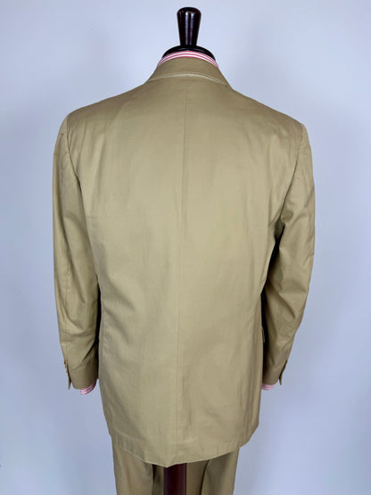 Completo Canali anni '90 twill di cotone beige - tg. 50