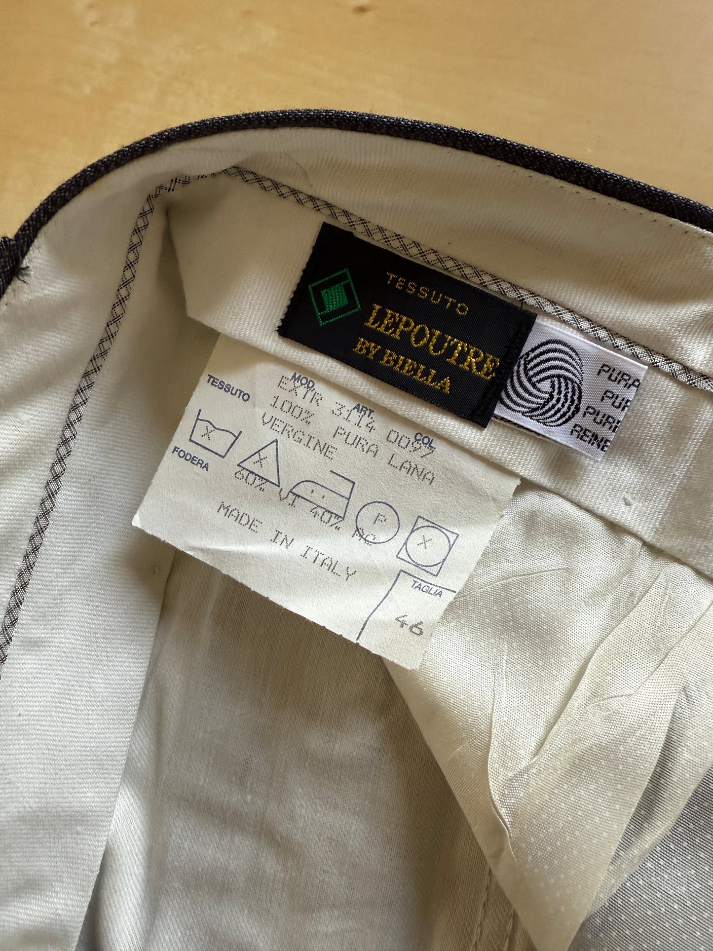 Pantaloni anni ‘80 in fresco lana grigio mélange (NOS) - tg. 46