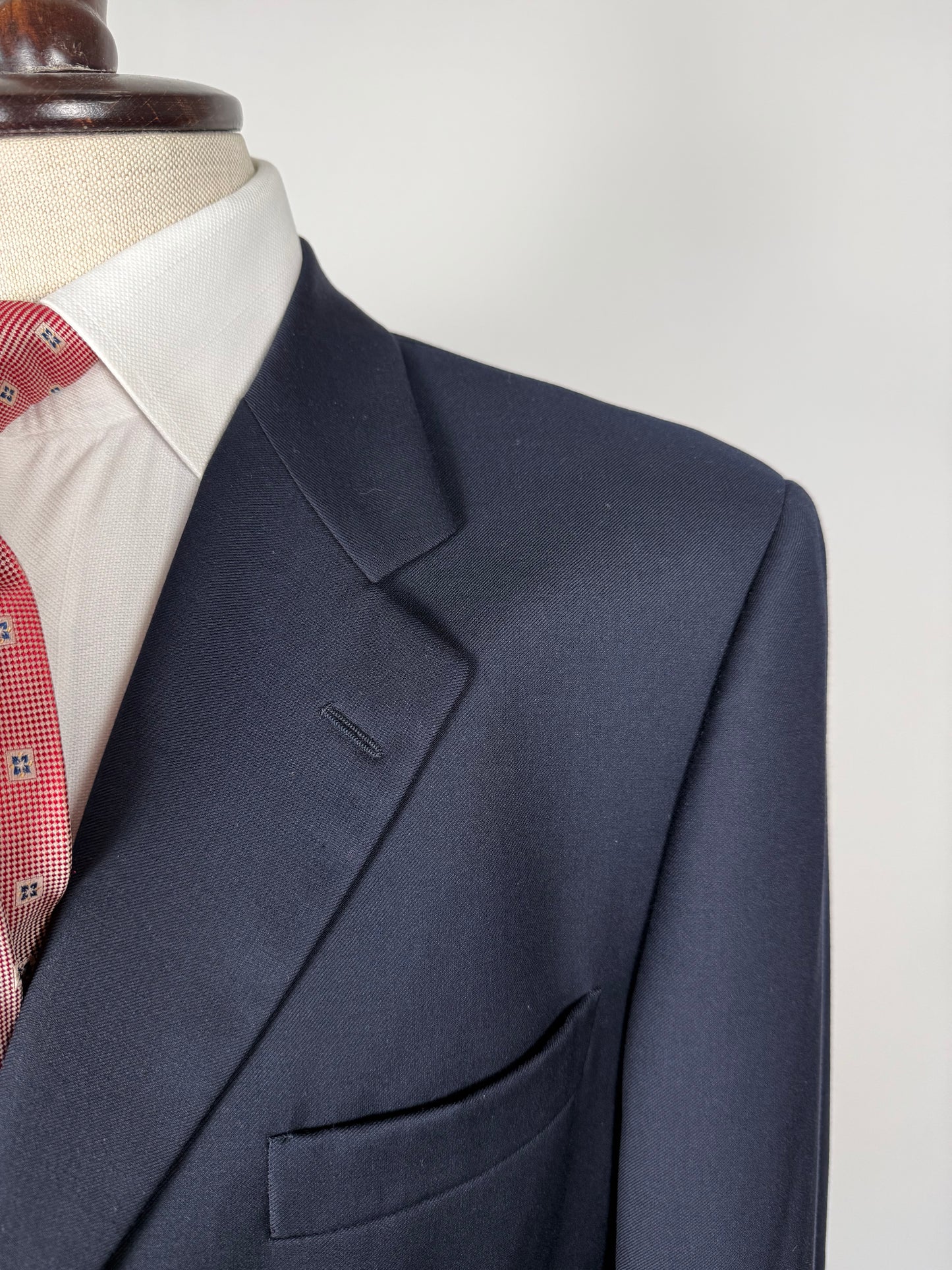 Blazer navy 3 bottoni in flanella pettinata - tg. 50/52 lunga