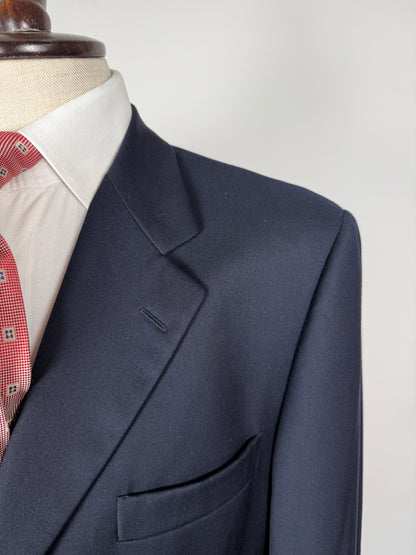 Blazer navy 3 bottoni in flanella pettinata - tg. 50/52 lunga