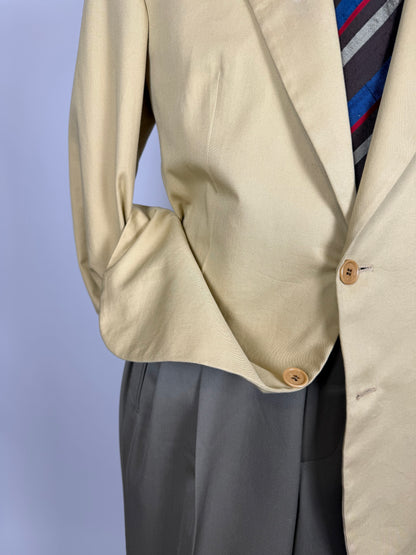 Giacca anni '80 estiva in cotone beige - tg. 48