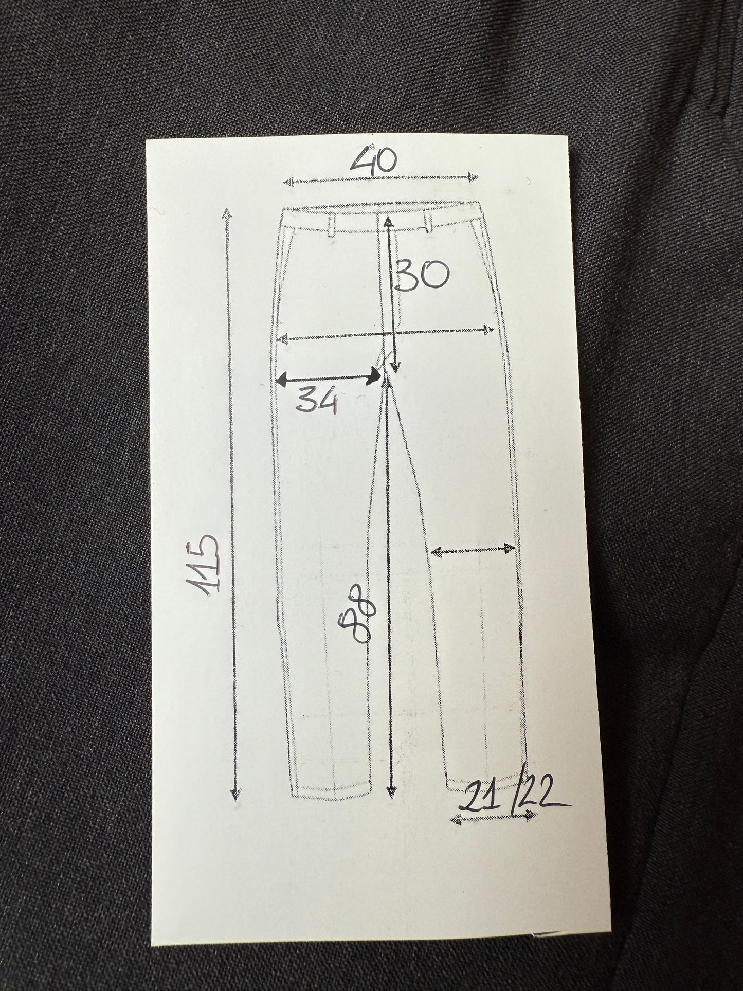 Pantalone anni '90 in fresco lana grigio antracite (NOS) - tg. 46