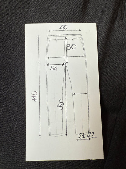 Pantalone anni '90 in fresco lana grigio antracite (NOS) - tg. 46