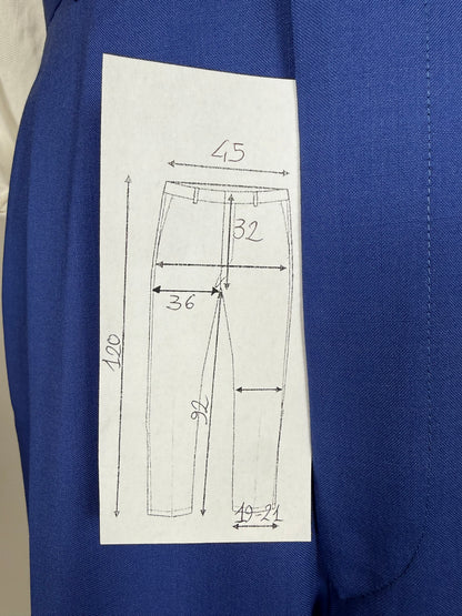 Pantaloni fresco lana blu china anni '80 (NOS) - tg. 50/52