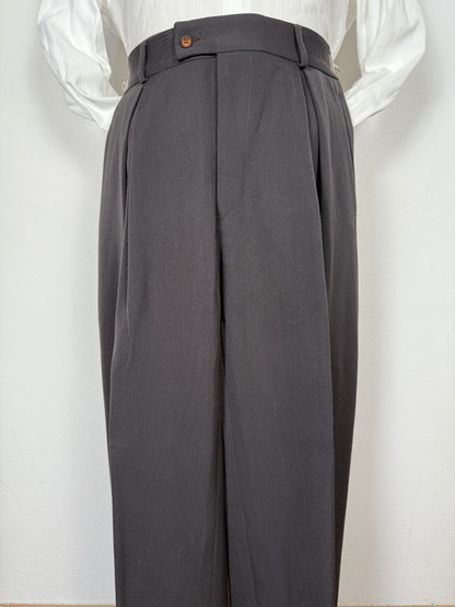 Completo doppiopetto anni ‘80 flanella verde petrolio - tg. 50/52 drop alto